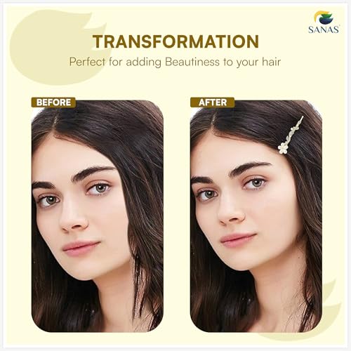 Image of Sanas Bobby Pins For Women Stylish (2Pcs) Hair Pins For Hair Styling Accessories For Woman Stylish Clips For Girls Pearl Hair Accessories For Women Wedding Accessories For Girls Trendy (2Pcs) (Golden)