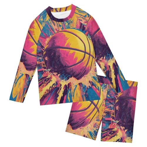 Camiseta de baloncesto para niños de manga larga conjunto deportivo infantil con protección UV
