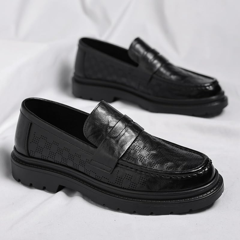 Men's Classic Lace-up Oxfords Shoes Slip On Business Dress Shoes PU Fashion Dress Sneakers Business Casual Derby Shoe for Men2