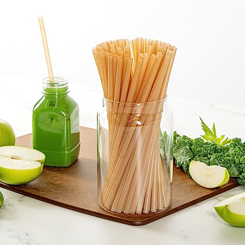 Image of Restaurantware-Basic Nature Disposable Straws,Sustainable Straws - Sturdy, Won't Alter Flavors, Brown PLA /Coffee Ground Straw, For Hot And Cold Drinks