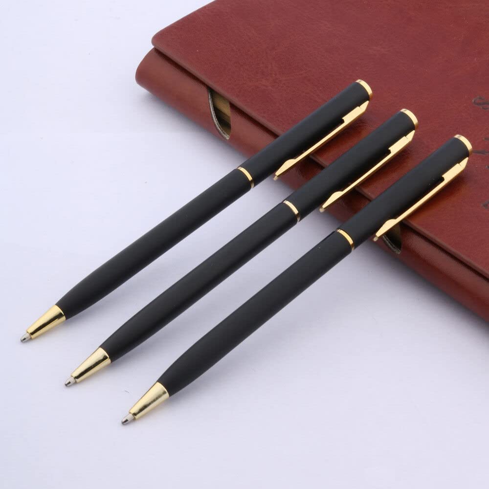 Generic luxury quality 006 MATTE BLACK metal classical golden student Ballpoint Pen men signature INK PENS Stationery Office — view 8