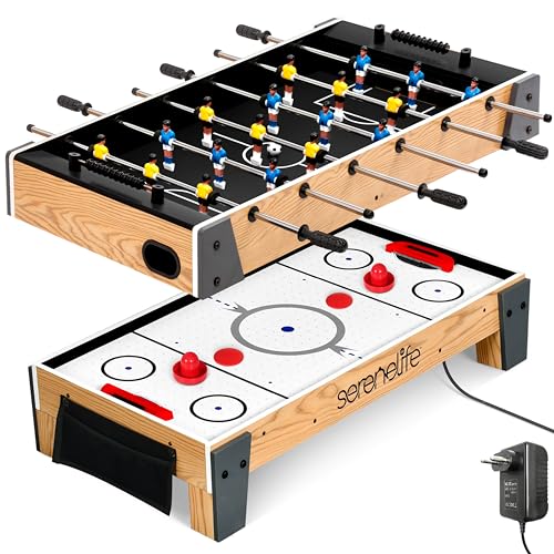 SereneLife Multifunktionstisch, Spieltisch 2in1 Airhockey Tisch & Mini Tischkicker, Air Hockey Spieltisch mit Tischfußball mit 2 Kickerbälle & 2 Pucks, Kickerbälle Kinder & Erwachsene Platzsparend SereneLife Multifunktionstisch, Spieltisch 2in1 Airhockey Tisch & Mini Tischkicker, Air Hockey Spieltisch mit Tischfußball mit 2 Kickerbälle & 2 Pucks, Kickerbälle Kinder & Erwachsene Platzsparend
