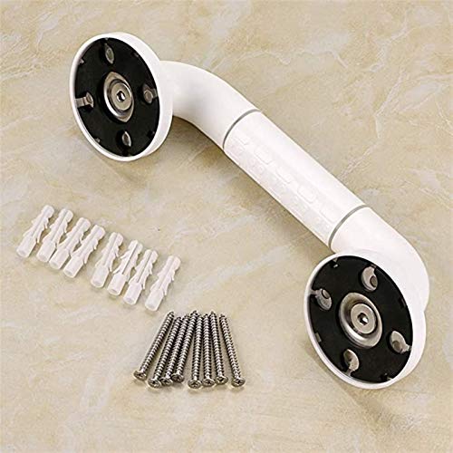Barras de Apoyo Antideslizantes para Ducha, Barra de Apoyo para discapacitados para bañeras y inodoros, Barra de Seguridad para el baño (Blanca, 60 cm)