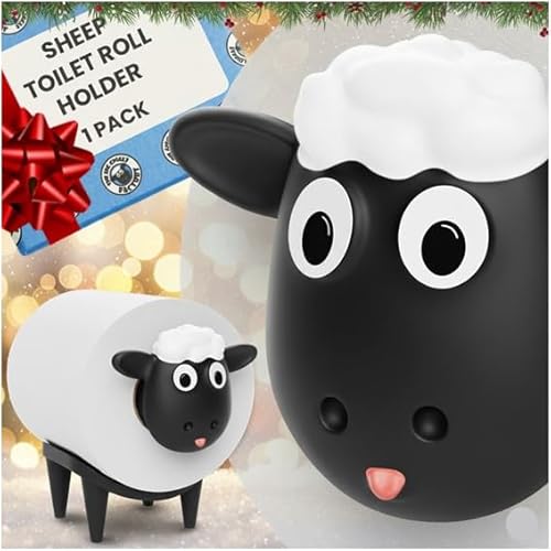 Sheep Toilet Paper Holder 1 Pack, Cute Animal Toilet Paper Organizer, Unique Farmhouse Bathroom Decor and Accessories, Modern Tissue Roll Storage, Funny Home Gift Set
