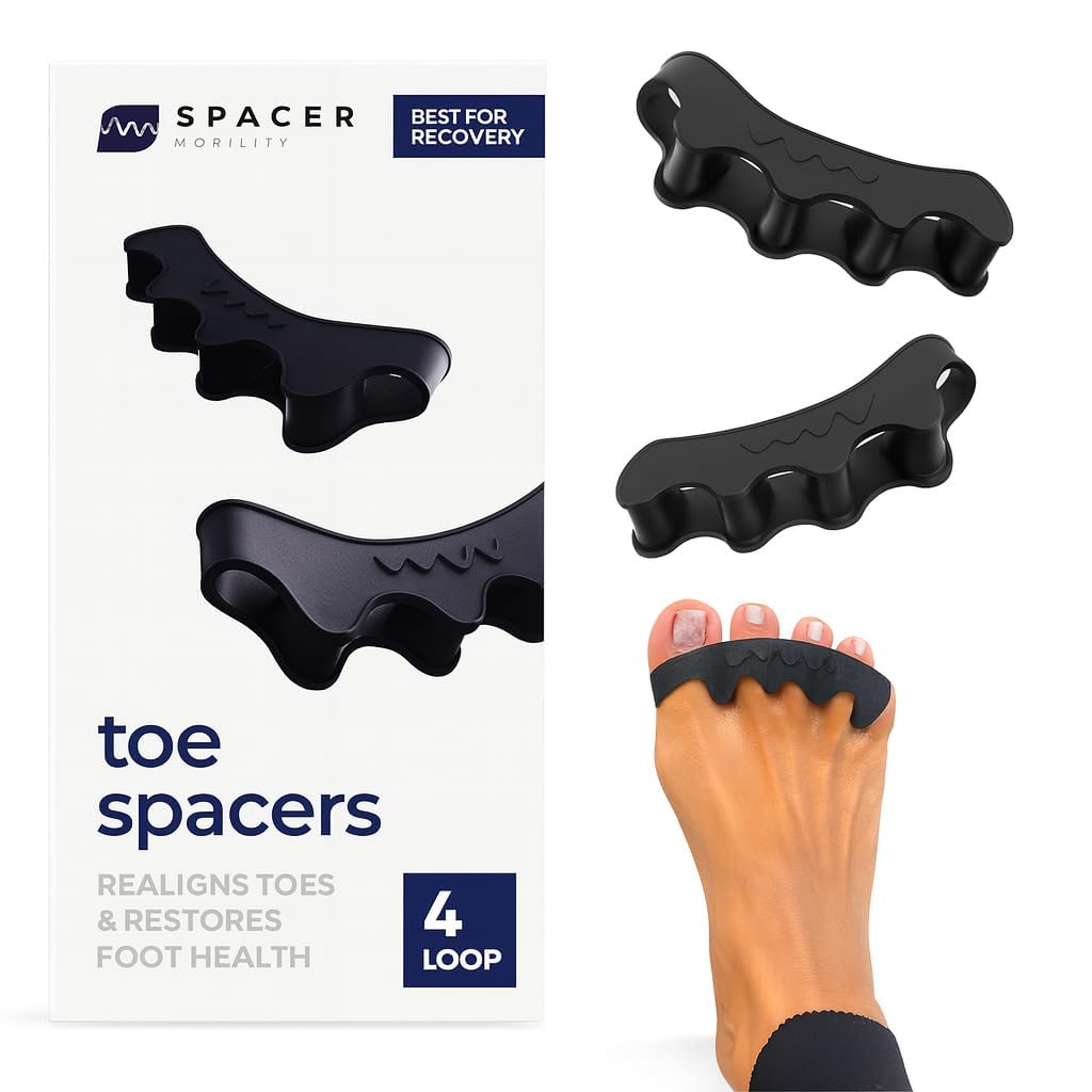 Spacer Mobility The Toe , Recovery from the Ground Up, Correct Bunions, Plantar Fasciitis, & Correct Toes | Unisex Therapeutic Toe - Relieve Foot Pain and Tension | 4-Loop (4-Loop)