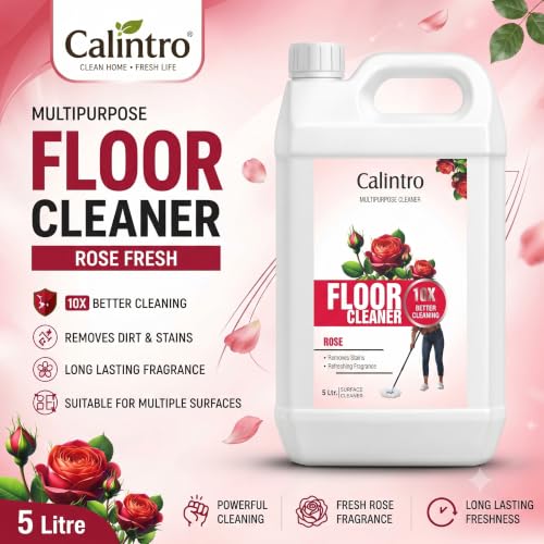 Image of Floor Cleaner Liquid 5L - Multipurpose Surface Cleaner with Long Lasting Fresh Fragrance | Removes Dirt, Stains & Odor | Suitable for Tiles, Marble, Granite, Ceramic & Bathroom Floors (Rose)