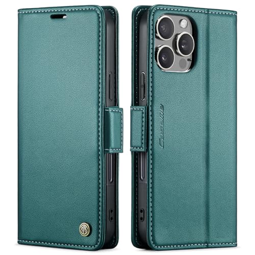 Housse iPhone 16 Pro en cuir premium avec clapet magnétique chic