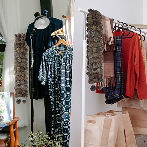 bvya Winter Women Girls Real Rabbit Soft Fur Scarf Warm Neck Wrap4