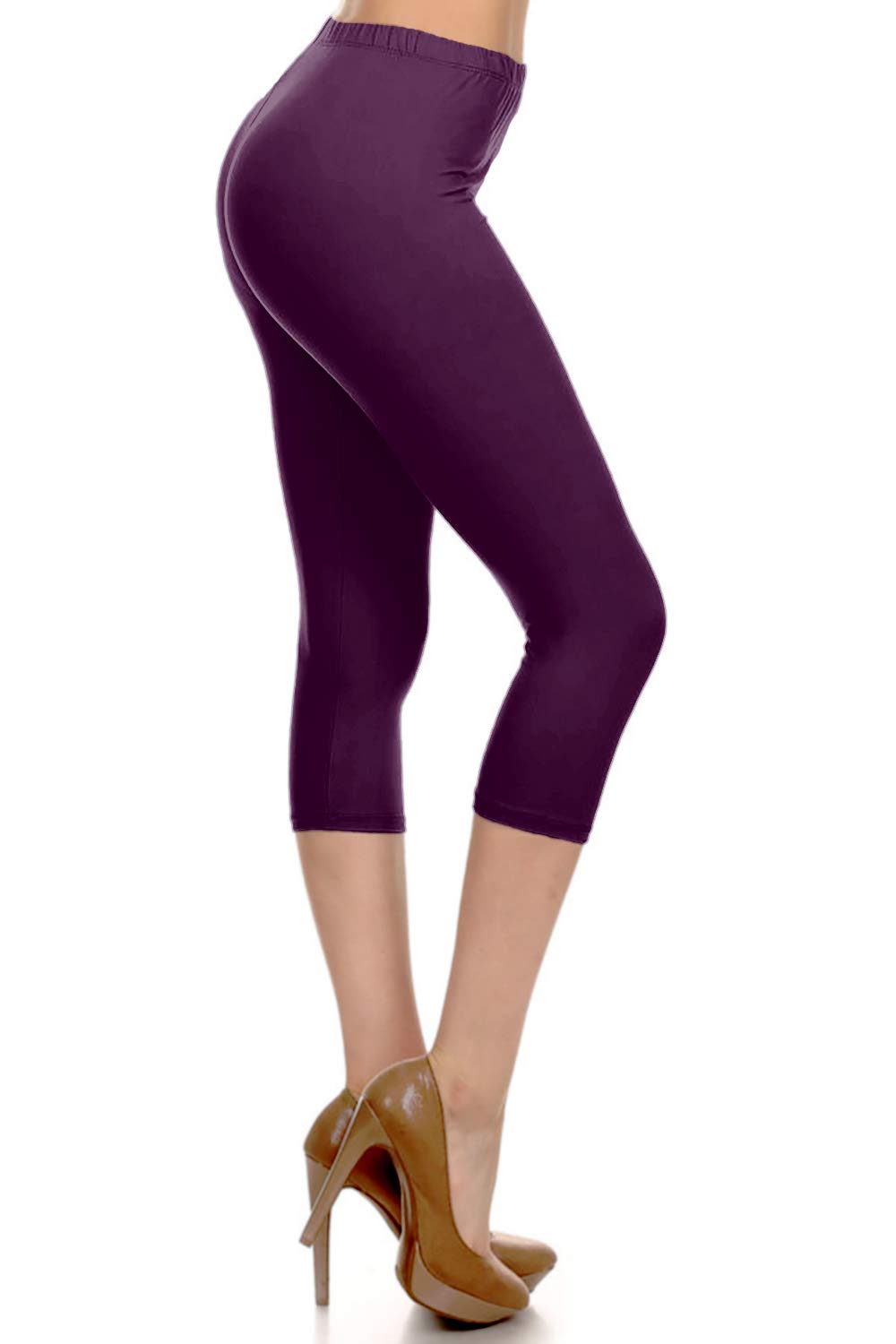 Leggings Depot Women's High Waisted No-Roll Leggings, 1" Waistband