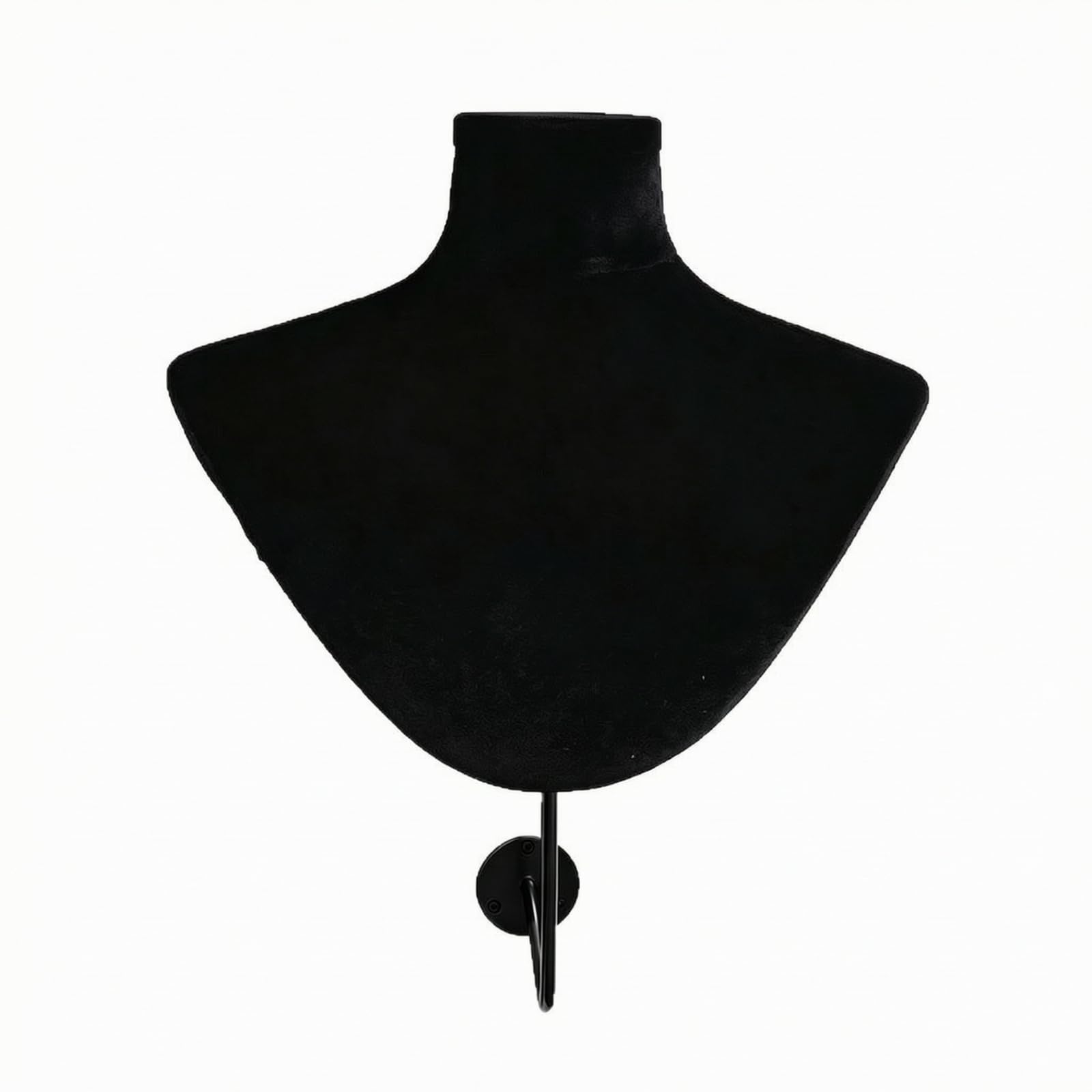 Busto a Metà Corpo in Velluto Nero Minimalista Espositore da Parete con Gancio Lungo Artistico Collane in Velluto per Sale Espositive, Stile B