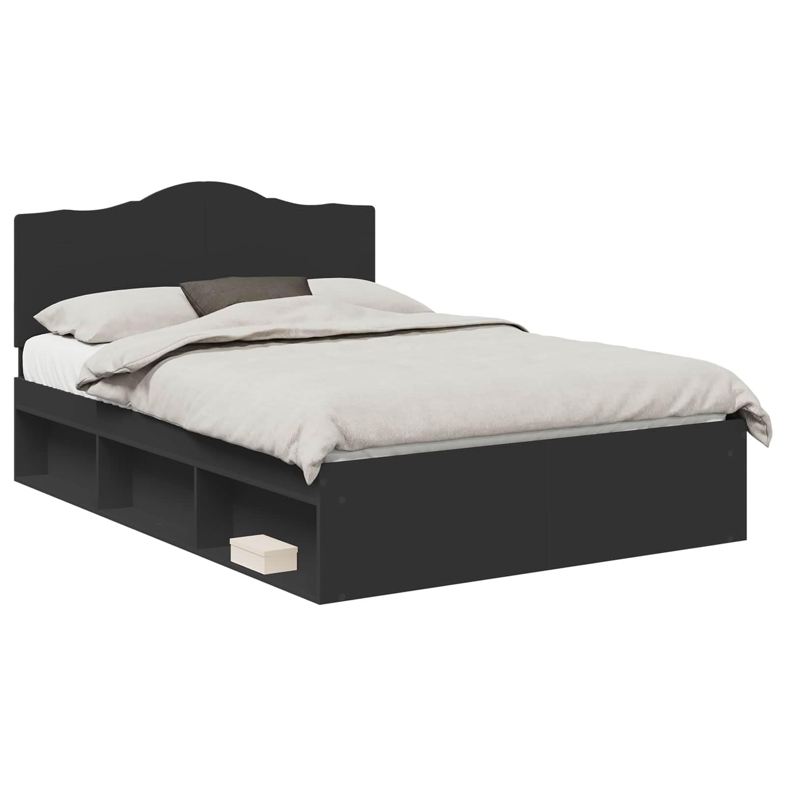 vidaXL Estructura de Cama Negro 160 x 200 cm Madera de Pino Macizo