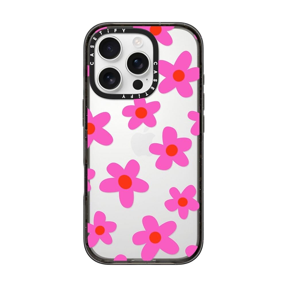 CASETiFY Impact Case for iPhone 16 Pro [Slim / 8.2 ft. 4X Military Grade Drop Protection/Wireless Charging Compatible] - Bold Retro Seventies Flowers