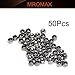 MroMax M2 x 0.4mm Nylon Insert Hex Lock Nuts, 304 Stainless Steel, No Surface Treatment, Pack of 50