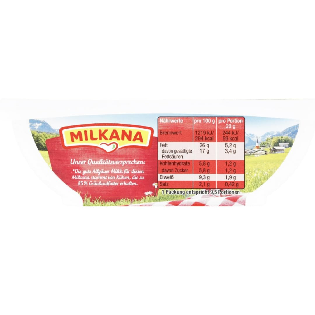 Milkana Schmelzkäse Salami Frischkäse käse 190 gramm X 4 STÜCK [Frischegarantie]