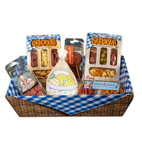 WURSTBARON® Geschenkkorb Salamiklassiker, Wurstrkorb mit Salami und Snacks, mit ca. 600g