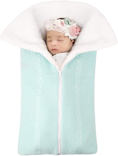 Miniatura 2 de Manta para envolver al bebé, saco de dormir de punto de forro polar, manta suave y cálida para siesta más terciopelo para bebés niños y niñas de 0 a