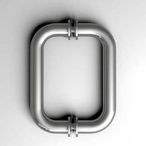 Miniatura 4 de ELEGANT Manijas de tracción trasera con espalda, manijas tubulares de 6 pulgadas de longitud para reemplazo de puerta de ducha cromada