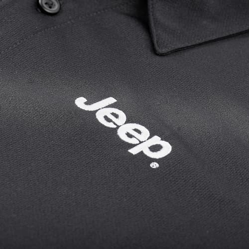 Jeep Men's Golf Polo, PosiCharge Micro-Mesh Colorblock (Black/White)2