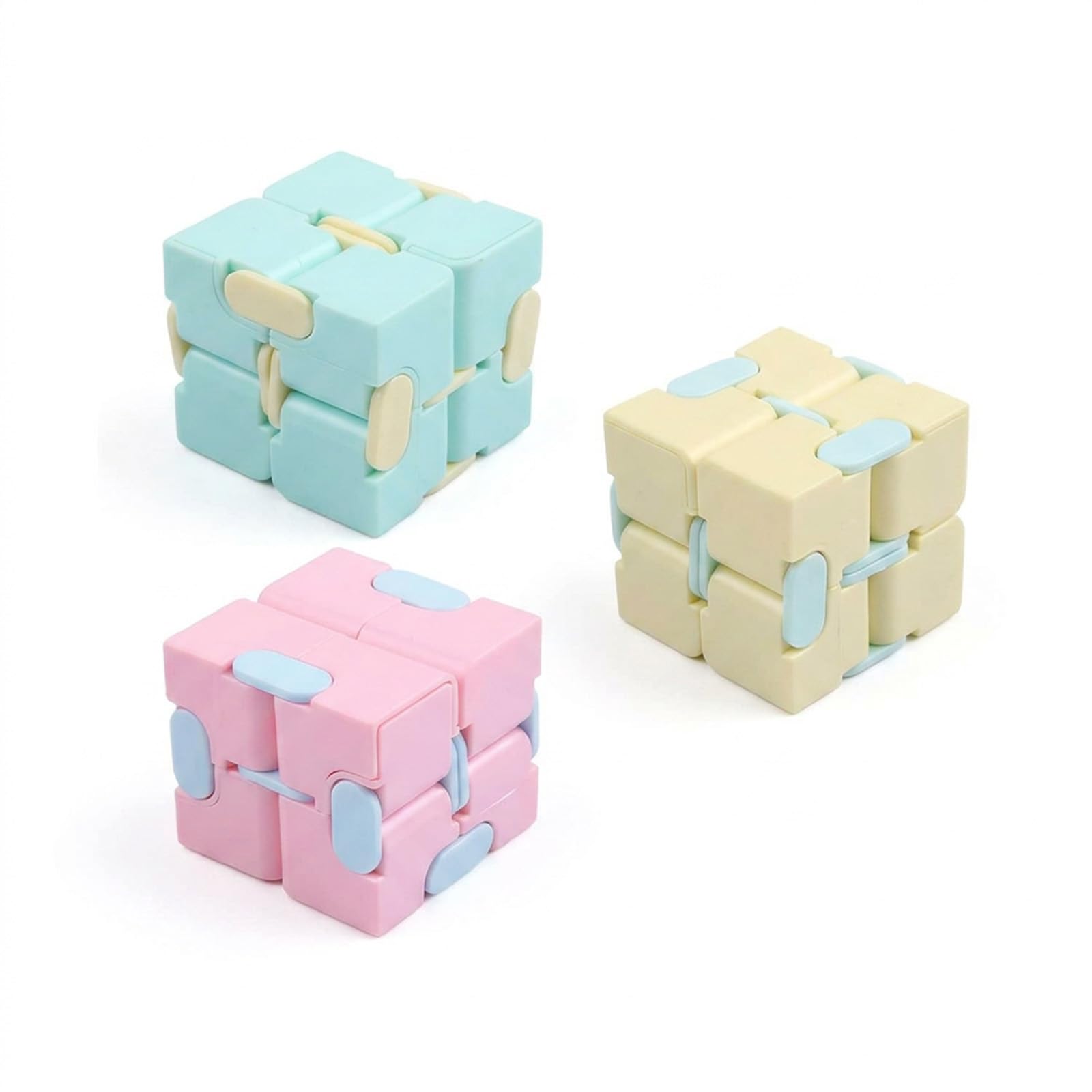3 Pcs Infinity Cube, Fidget Cube Portable Multicoloured Sensory Cubes