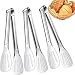3 Pack Stainless Steel Tongs, 9.4 Inch, 18/8 Food Tongs Clam Shell Barbecue BBQ Grilling Tong Cooking Tongs for Salads, Serving Tongs for Pasta Spaghetti Pastry Kitchen Tongs (3)