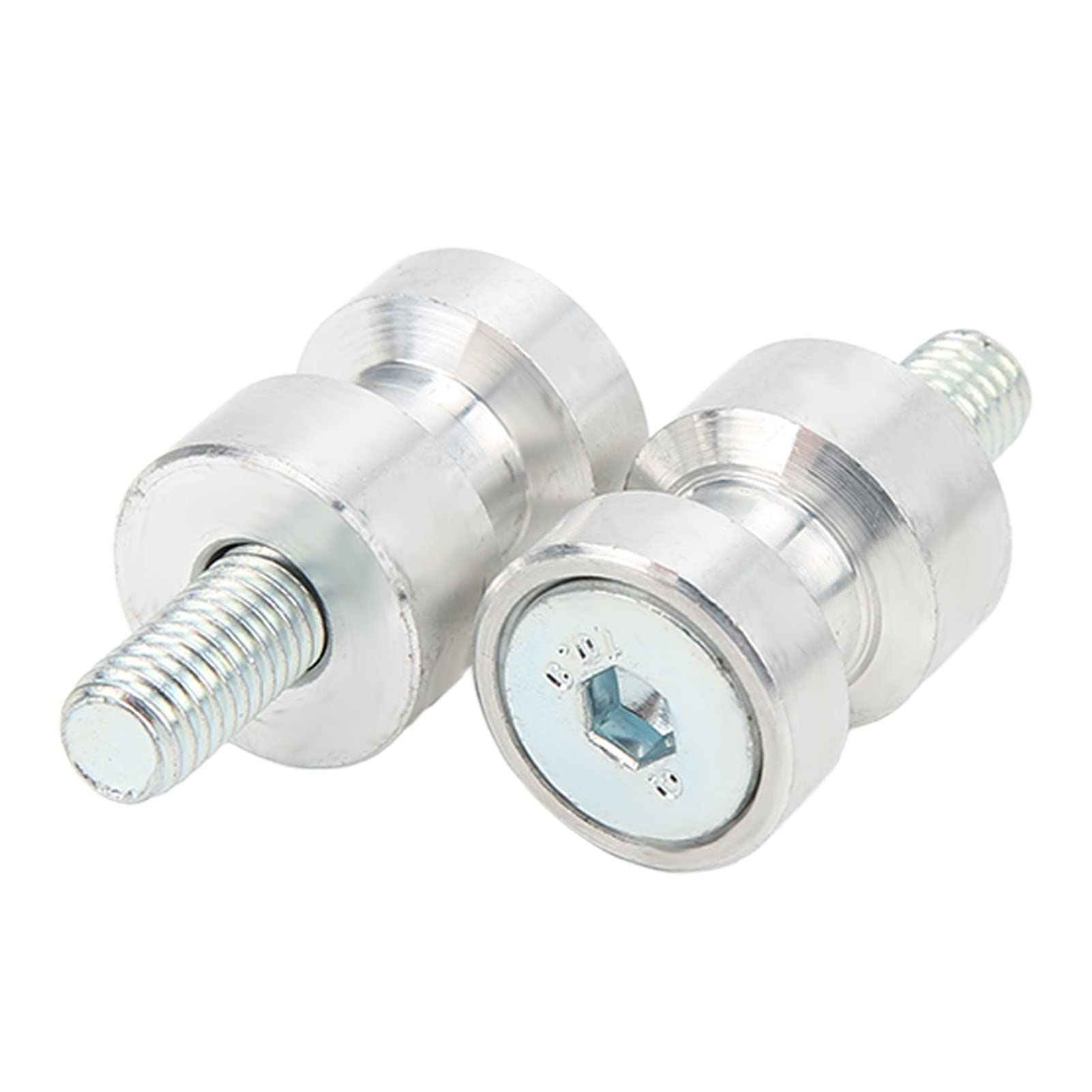 Motorcycle Paddock Stand Bobbins, Quick Assembly Swing Arm Paddock Stand Spools Marine Grade Aluminium Lightweight Anti Fading for Motorbike(Silver)