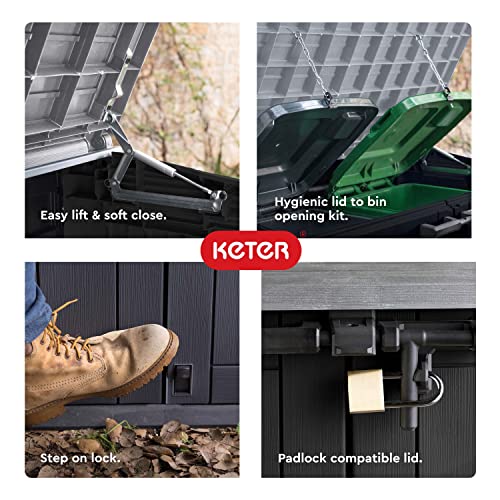 Image of Keter Store-It-Out Prime XL 4.75 x 2.6 Foot Resin Outdoor Storage Shed with Double Doors and Easy Lift Hinges, Perfect for Trash Cans, Garden and Yard Tools, and Pool Toys, Black