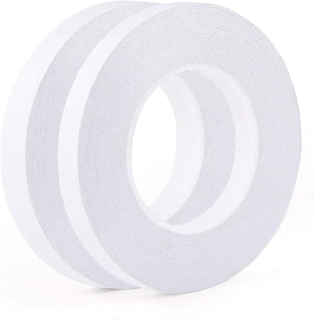 Quilting Sewing Tape Double Sided Strong Adhesive Tape Wash Away Tape for Sewing/Craft/Class/Office/DIY Using (2 Rolls, 10MM x 20M/Roll)