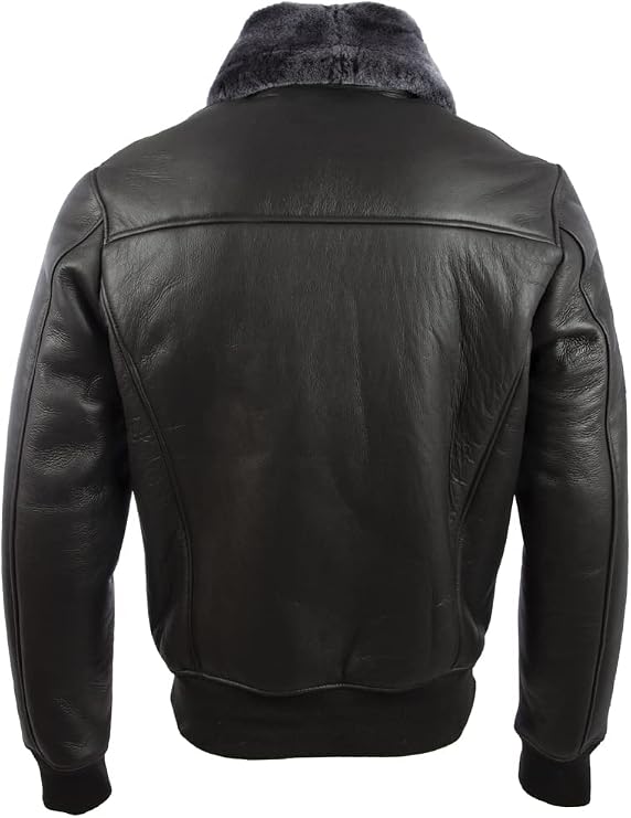 Aviatrix Men's Real Shearling Leather Pilot Aviator Bomber Jacket (FE79)