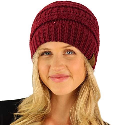 Image of Hatsandscarf CC Exclusives Solid Color Beanie Tail Hat for Adult (MB-20A)