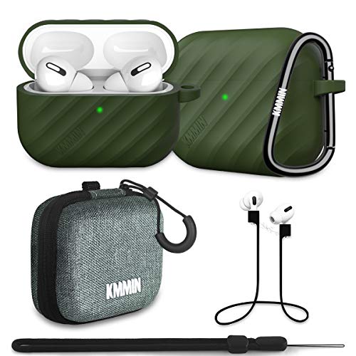 Funda Silicona AirPods Pro,KMMIN Funda Silicona líquida Compatible con AirPods Pro,AirPods Accesorios,Resistente a Los Golpes y Arañazos,Funciona con Carga Inalámbrica?Verde?