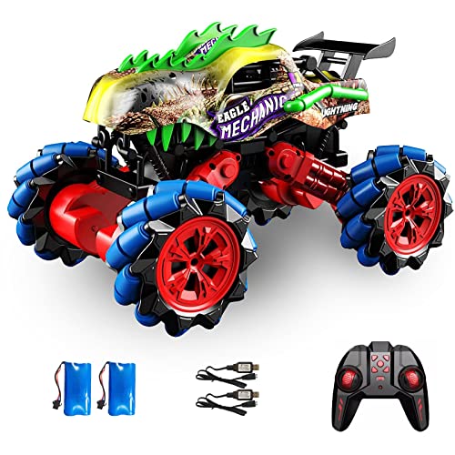 Brtihday Gifts for Boys Remote Control Drift Truck 1:16 360Â° Rotation Drift RC Car Mega Dinosaur Remote Control Monster Truck All Terrains Off Road Crawler Vehicle Electric Toy for Kids Alduts