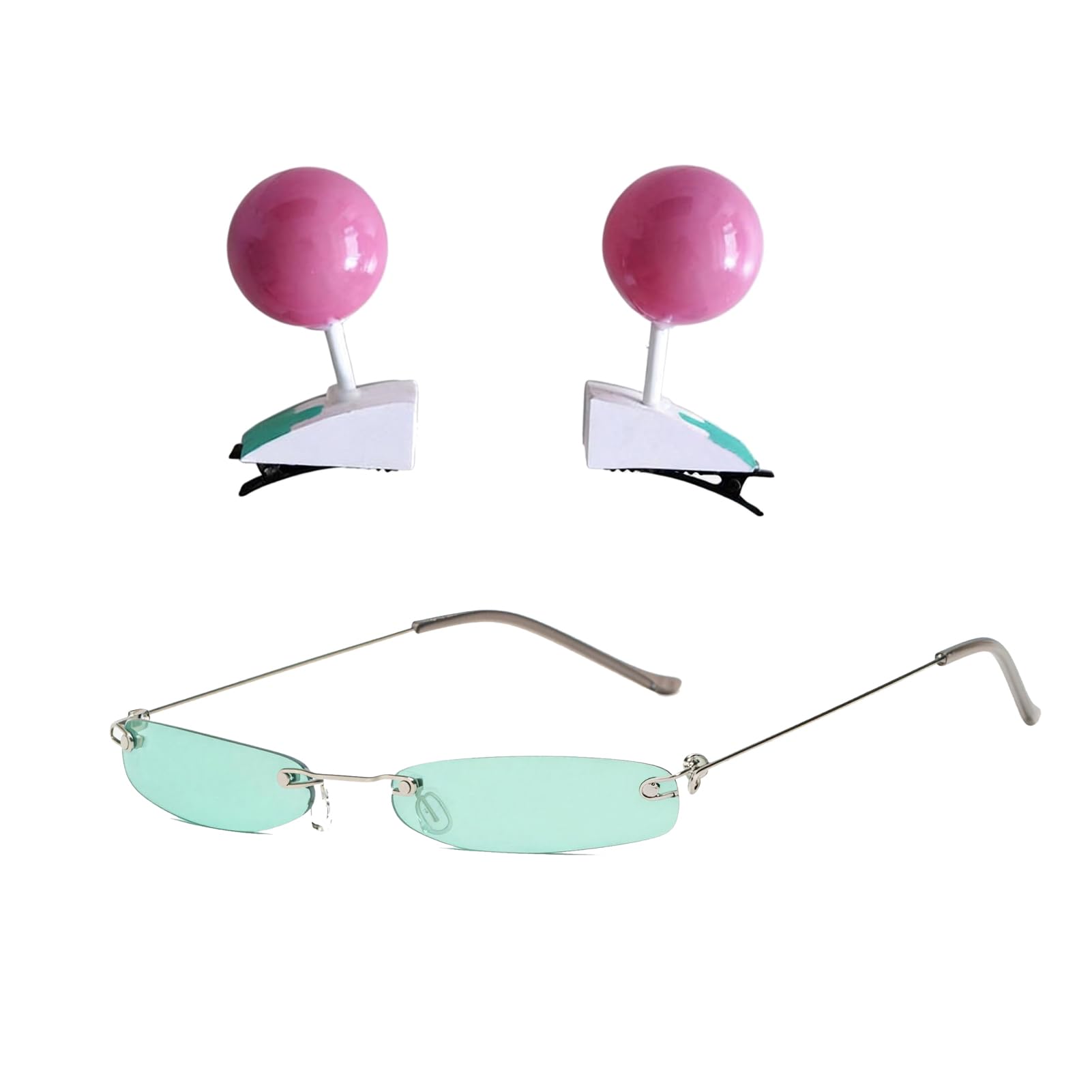 RAINDEWLL Saiki K Cosplay Glasses with Hair Clips Set – Saiki Kusuo Anime Accessories for Costume, Perfect for Cosplay, Anime Fans
