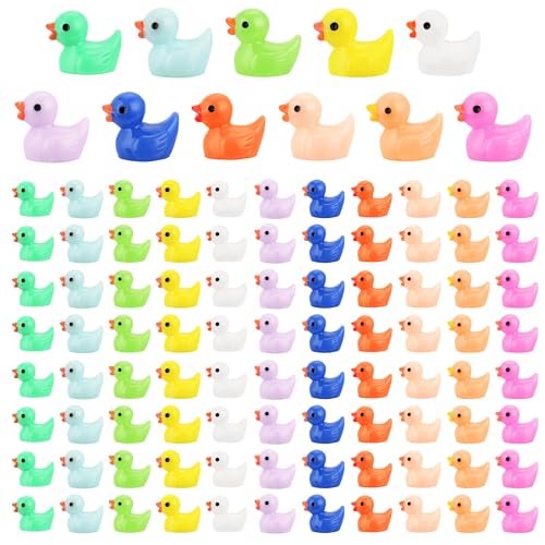 Image of CRTWDMAN 240 Pcs Mini Ducks Tiny Duck Figurines Bulk for Garden Micro Landscape, Mini Resin Ducks for Dollhouse Aquarium Potted Ornament Charms Party Toys DIY Craft Accessories