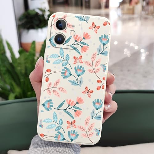 Coque mince iPhone 12 Mini fleur blanche souple antichoc LEECG