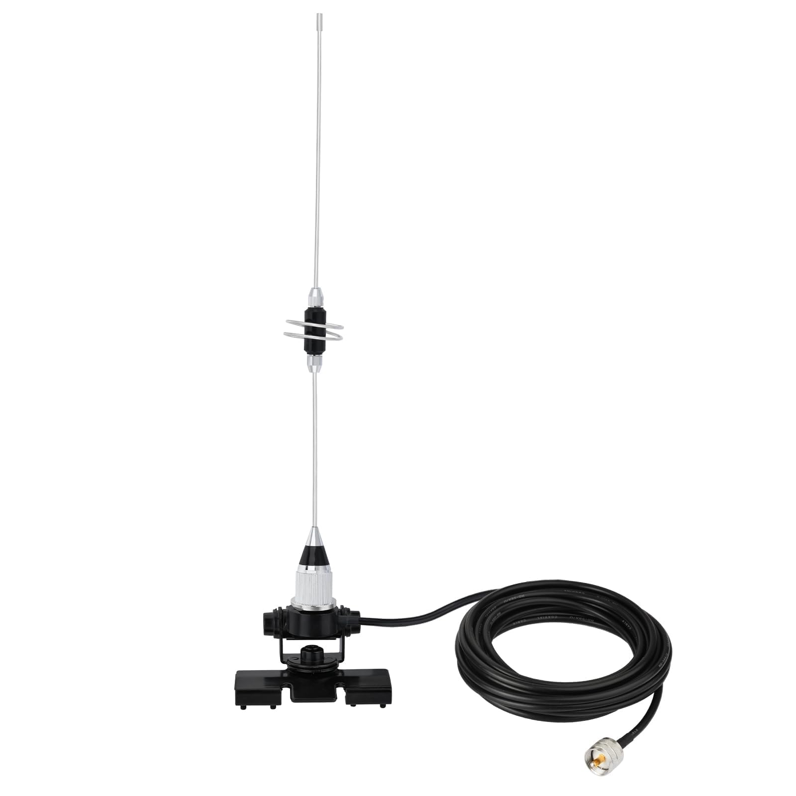 Bingfu ​​Antenna VHF UHF Veicolare Auto Radio Mobile Doppia Banda 144/430 MHz, 39 cm, Supporto a Staffa, Connettore PL259 e Cavo 5 m per Ricetrasmittente e Dispositivo di Comunicazione Amatoriale