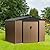 Outdoor Storage Shed, 8 x 6 FT Metal Storage Shed, Metal Garden Tool Shed with Roof, Door & Lock, Waterproof and Anti-UV, for Patio Garden Yard, Brown