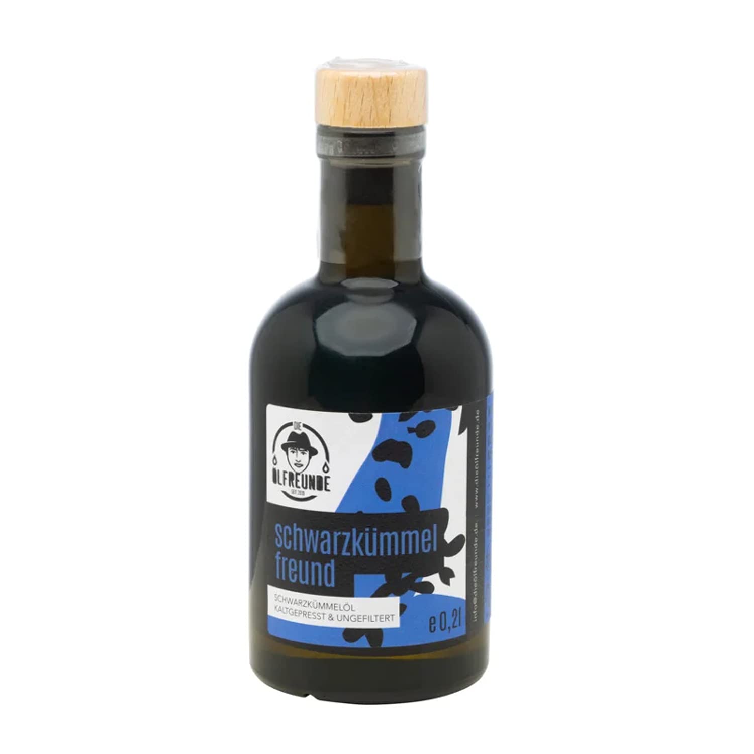 DIE ÖLFREUNDE Schwarzkümmelfreund - kaltgepresstes Schwarzkümmelöl 0,2l | hautnaturlich hochwertig | reines Schwarzkümme