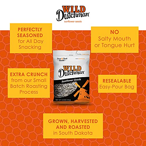 Wild Dutchman | Roasted Sunflower Seeds | Mouth Friendly Recipe for All Day Snacking | Original 13 oz (Pack of 12)