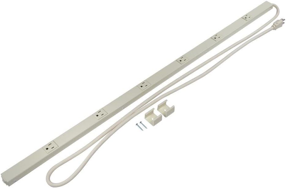 Legrand - Wiremold Wall Mount, Ivory Under Counter, 6 Foot Kitchen, 6 Outlet Power Strip to Use as Cable Management, PM36C