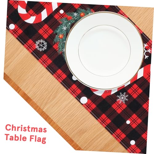 Sets table imprimés Père Noël lavables et chemin de table Noël antidérapant 7pcs - 7