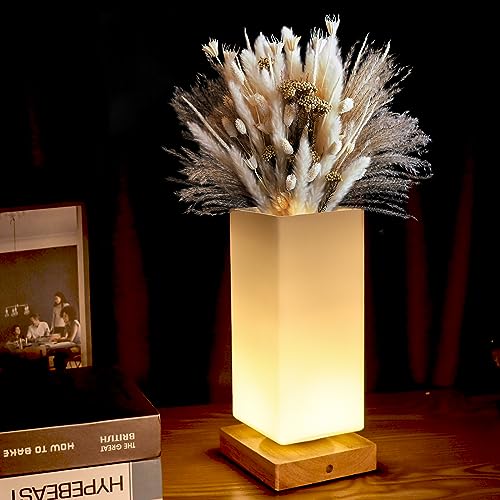 GOUTOOL Vase Table Lamp, DIY Vase Lamp USB Charging Port Dimmable Flower Lamp