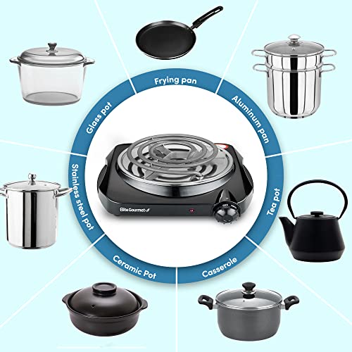 Elite-Gourmet-ESB301C-Countertop-Single-Coiled-Burner-1100-Watts-Electric-Hot-Plate-Temperature-Controls-Power-Indicator-Lights-Easy-to-Clean-Black