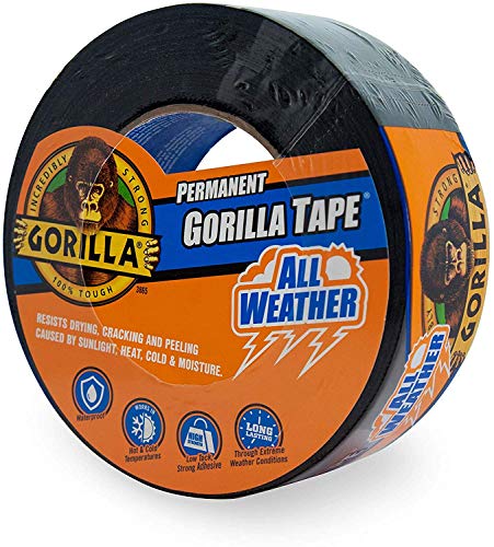 Gorilla All Weather Outdoor Waterproof Duct Tape, UV and Temperature Resistant, 1.88