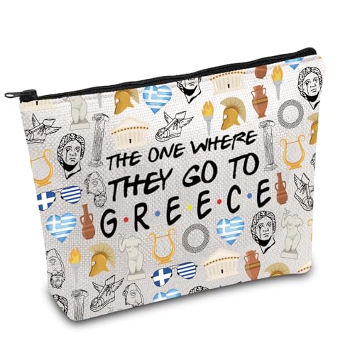 FOTAP Greece Trip Makeup Bag Europe Travel Gift Greece Souvenir Gift Greece Travel Bag Housewarming Gift Welcome Gift (Greece)