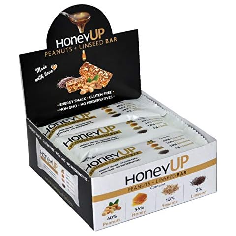 Melissokomiki Dodecanesse HoneyUp PEANUTS & LINSEEDS bar 40 g - Display Box of 12 X 40 g Cover