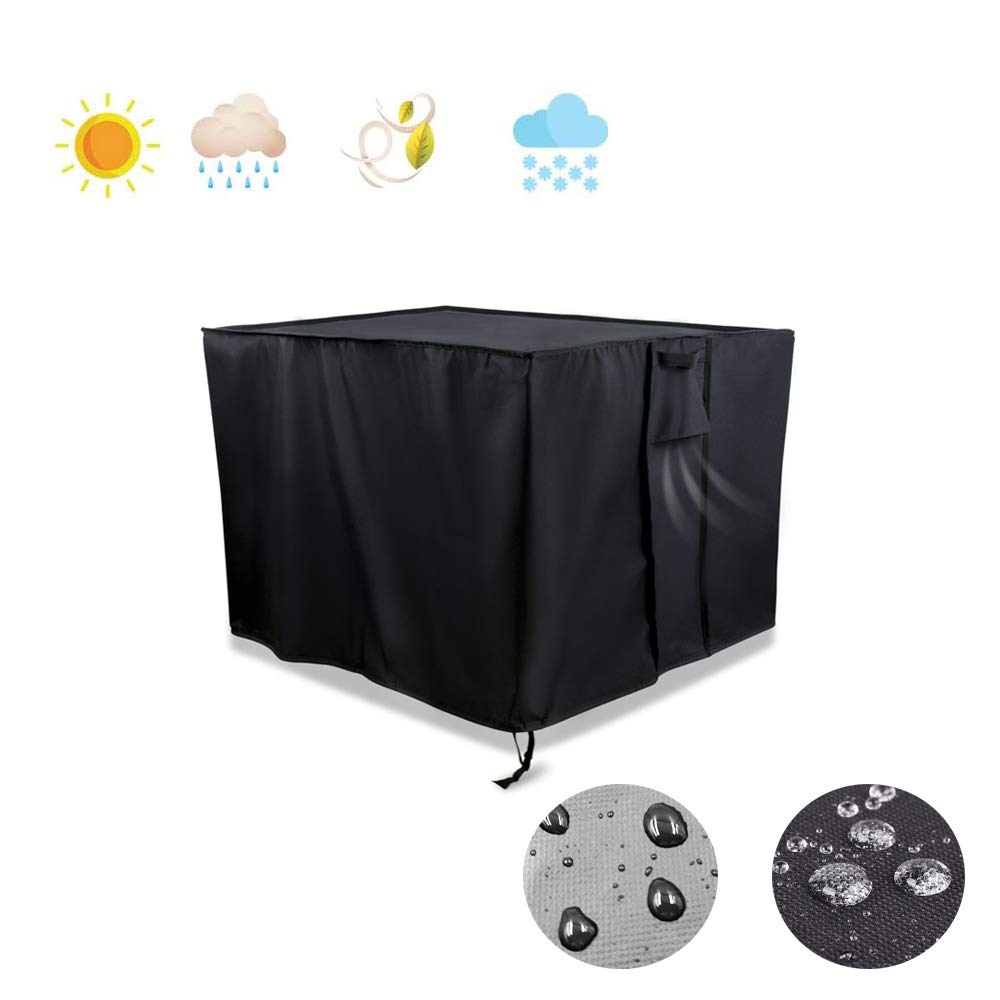 POMER Fire Pit Cover Square 30x30x25inch,Heavy Duty 600D Oxford Fabric with PVC Waterproof Coating Cover for 30in Gas Firepit Table