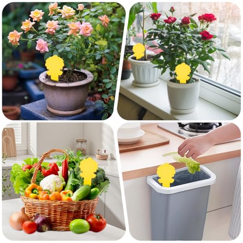 Image of 58 Pack Yellow Sticky Gnat Traps for Plants - Fungus Gnat Killer, Fruit Fly Traps for Indoors, Gnat Sticky Traps for Plants, Family Friendly Design, Ice Cream Shape