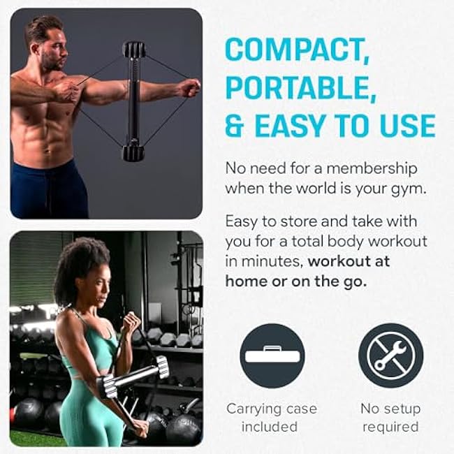 Bullworker X5 Pro 28 - Isometric Exercise Equipment, Strength Training Portable at Home Gym Equipment for Back, Shoulder, Biceps, Triceps, Abs, Chest and Arms, Home Workout Exerciser for Men & Women