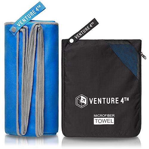 VENTURE 4TH Quick Dry Microfiber Travel Towel - Navy/Gray L