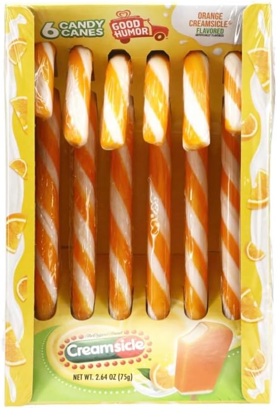 Good Humor Orange Creamsicle Candy Canes 2.64oz 6ct Box